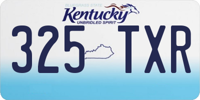 KY license plate 325TXR