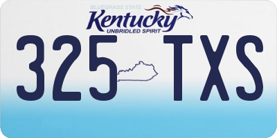 KY license plate 325TXS