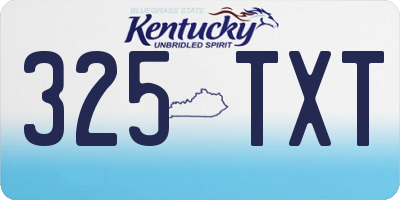 KY license plate 325TXT