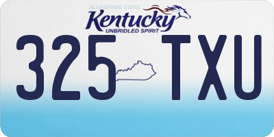 KY license plate 325TXU