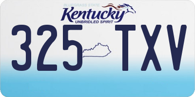 KY license plate 325TXV