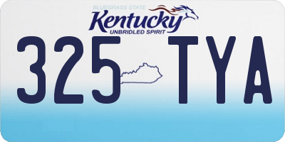 KY license plate 325TYA