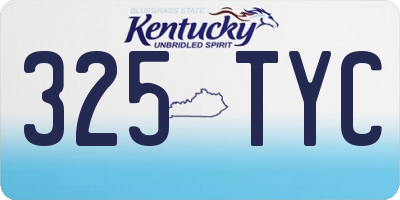 KY license plate 325TYC