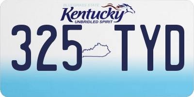 KY license plate 325TYD