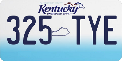 KY license plate 325TYE