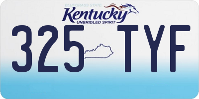 KY license plate 325TYF