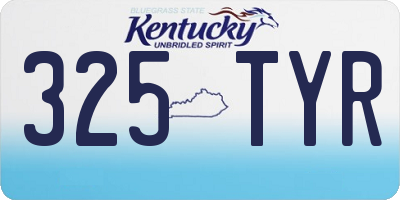 KY license plate 325TYR