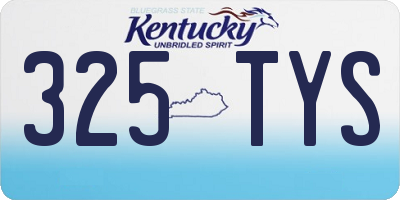 KY license plate 325TYS