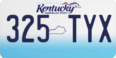 KY license plate 325TYX