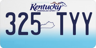 KY license plate 325TYY