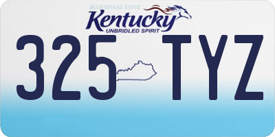 KY license plate 325TYZ
