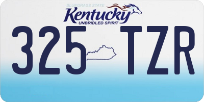 KY license plate 325TZR