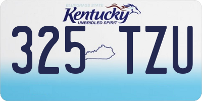 KY license plate 325TZU
