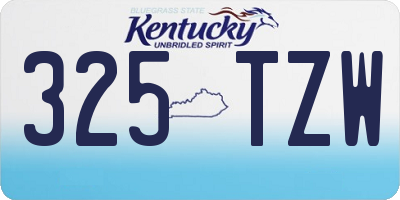 KY license plate 325TZW