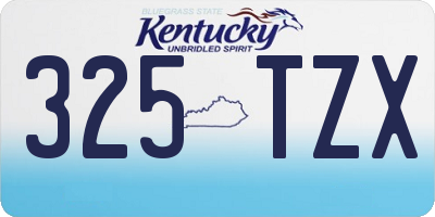 KY license plate 325TZX