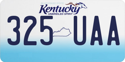 KY license plate 325UAA