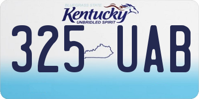 KY license plate 325UAB