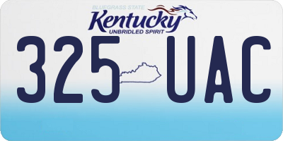 KY license plate 325UAC