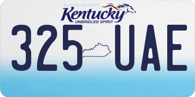 KY license plate 325UAE