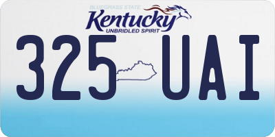 KY license plate 325UAI