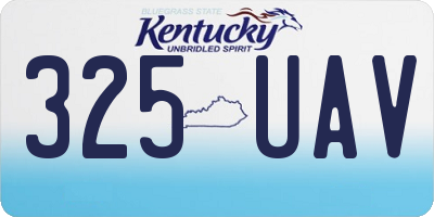 KY license plate 325UAV