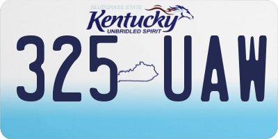KY license plate 325UAW