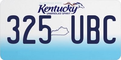 KY license plate 325UBC