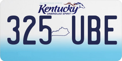KY license plate 325UBE