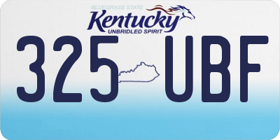 KY license plate 325UBF