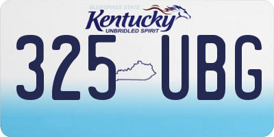 KY license plate 325UBG