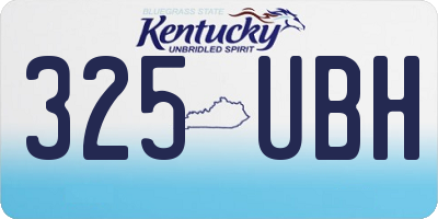KY license plate 325UBH
