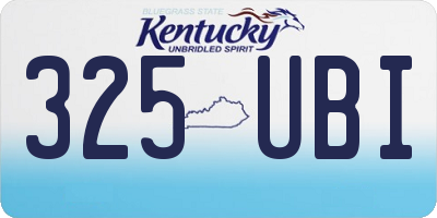 KY license plate 325UBI