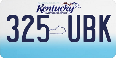KY license plate 325UBK