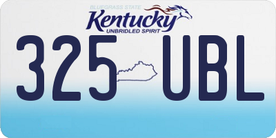 KY license plate 325UBL