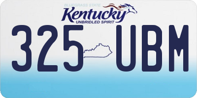 KY license plate 325UBM