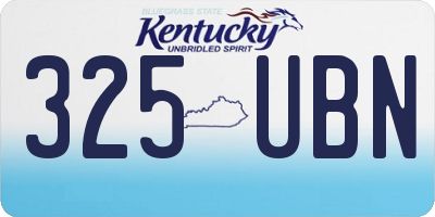 KY license plate 325UBN