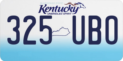 KY license plate 325UBO