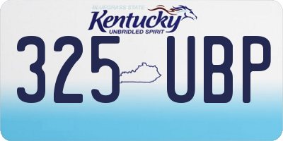 KY license plate 325UBP