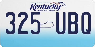 KY license plate 325UBQ