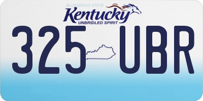 KY license plate 325UBR