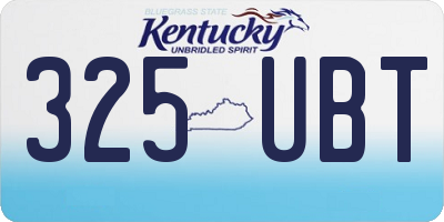 KY license plate 325UBT