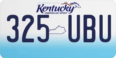 KY license plate 325UBU