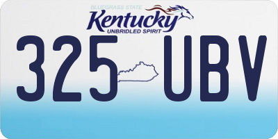 KY license plate 325UBV