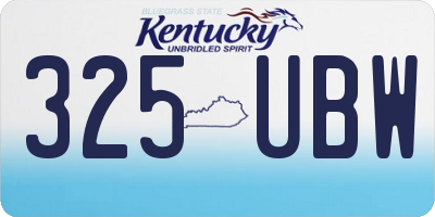 KY license plate 325UBW