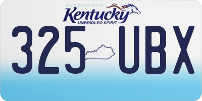 KY license plate 325UBX
