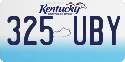 KY license plate 325UBY