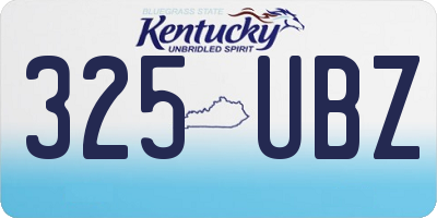 KY license plate 325UBZ