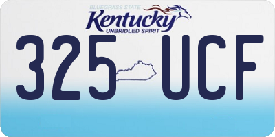 KY license plate 325UCF