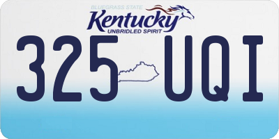 KY license plate 325UQI