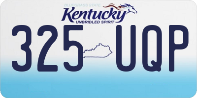 KY license plate 325UQP